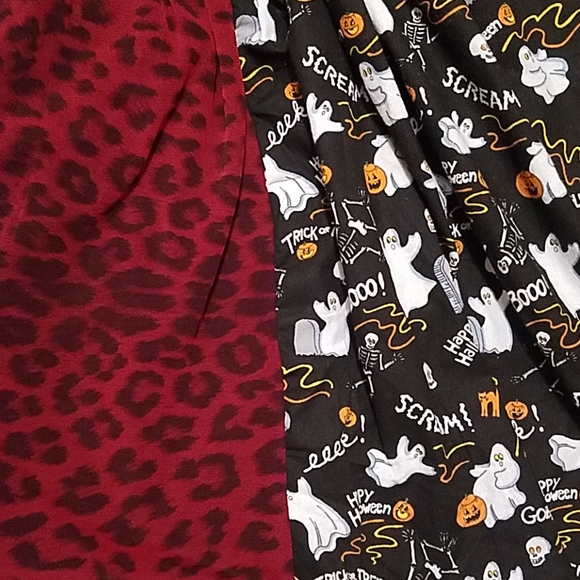 Halloween goth glitter skulls cheetah skirt circle handmade a line punk red diy - Picture 9 of 9